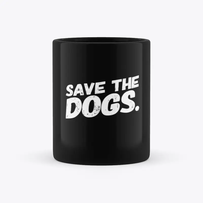 save the dogs mug-black